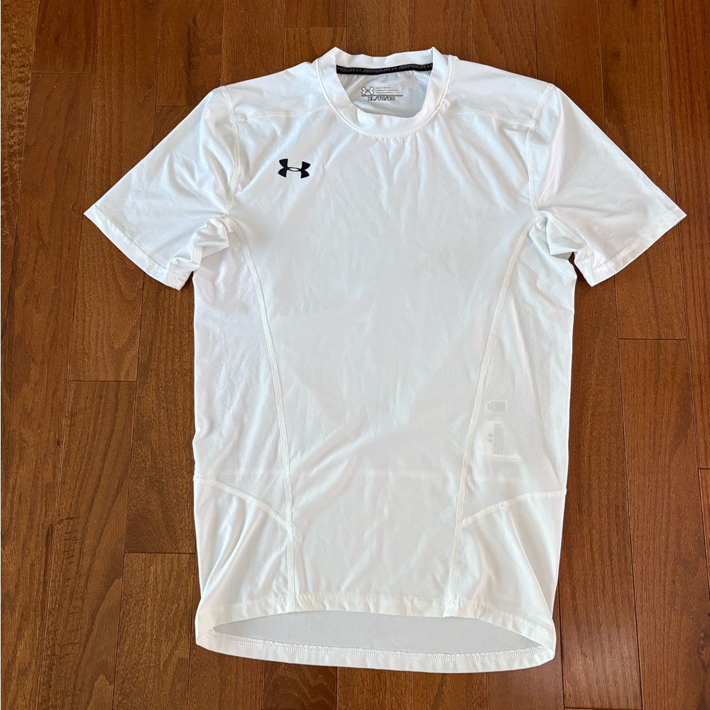 Under Armour Men’s White Short Sleeve Performance Tee Compression T-Shirt XL